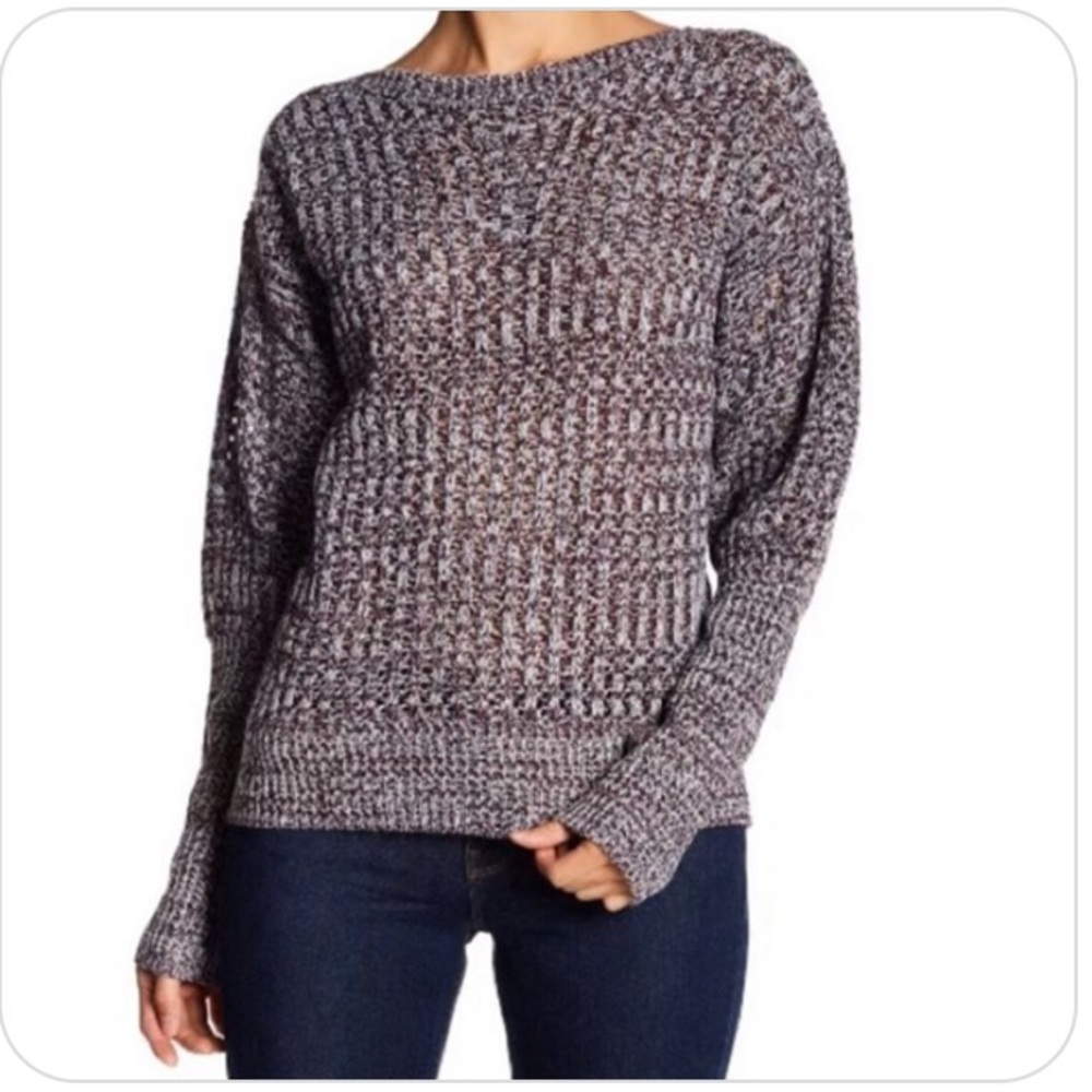 John + Jenn dolman red marl knit sweater sz Med